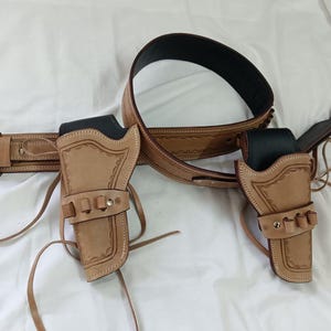 Handmade Leather Western Holster: Cowboy Action Revolver Belt, Ammo Loops
