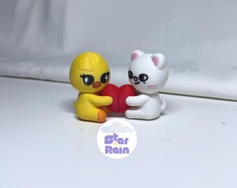 Stray Kids SKZOO Mini Figure Couple Best Friend Friendship Keychain Magnetic Heart Kpop Cute  Charm Bias Gift for Stay