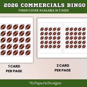 Super Big Game Commercials Bingo, Football Watch Party Bingo, 2026 Bowl Ads Game, LX Commercials Game, Instant Download