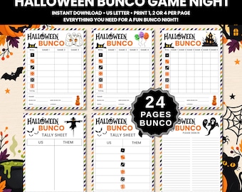 Scheda segnapunti Bunco di Halloween, Gioco Bunco di Halloween per la notte, Gioco Bunco delle streghe, Fogli di conteggio Bunco di Halloween, Schede segnapunti Bunco, Foglio di conteggio Bunco