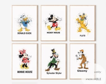 Mickey Mouse Disney Watercolor Art Print A4 (Digital Download)