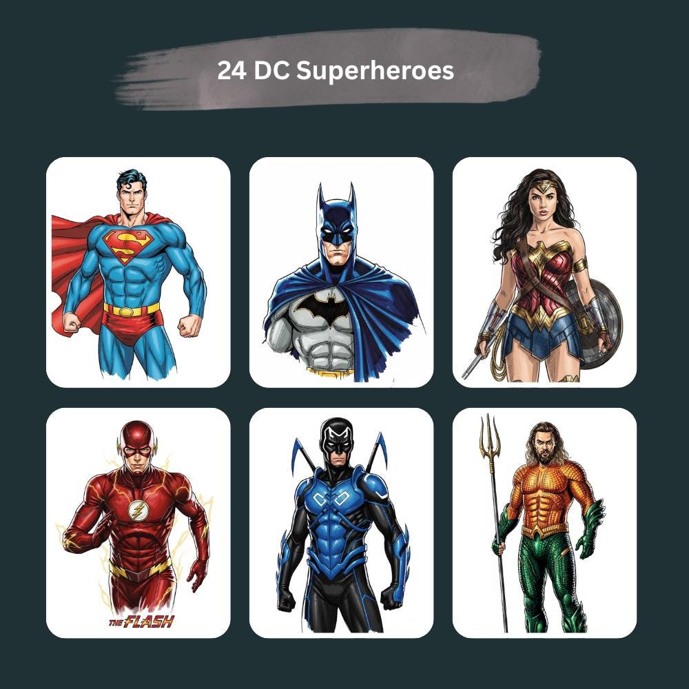 Dc Superheroes - Etsy, image size:1000x1000