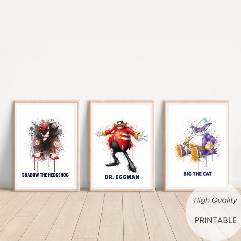 Sonic the Hedgehog Watercolor Art Print (A4 Digital Download) - Etsy