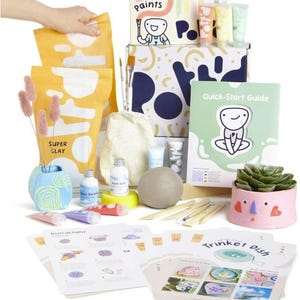 Air Dry Clay Kit for Adults – Beginner Pottery DIY Crafts, Paints, Tools