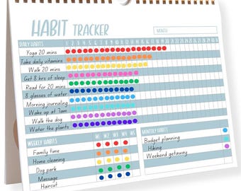 Undated Habit Tracker Calendar | Goal Planner, Workout Motivation