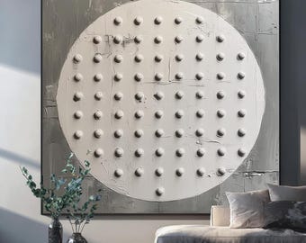 Textured Gray Abstract Canvas Art: 3D Wabi Sabi Painting
