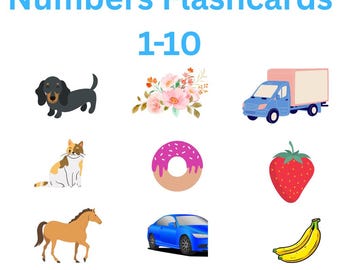 Instant Download printable numbers flashcards
