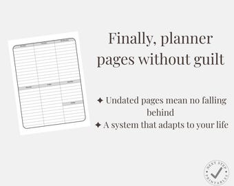 Calendario semanal imprimible: Planificador flexible sin tiempo (Descargar PDF)