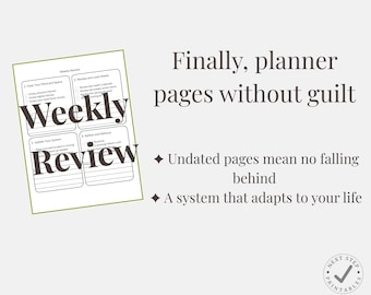 Planificador de productividad GTD imprimible (descarga digital)