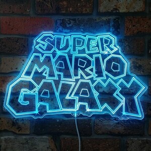Super Mario Galaxy LED Wall Decor Sign, Rainbow Multi Colors Night Light Atmosphere Sign, image 2