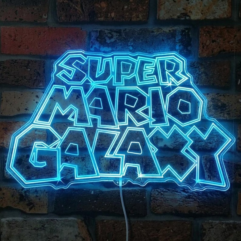Super Mario Galaxy LED Wall Decor Sign, Rainbow Multi Colors Night Light Atmosphere Sign, image 2