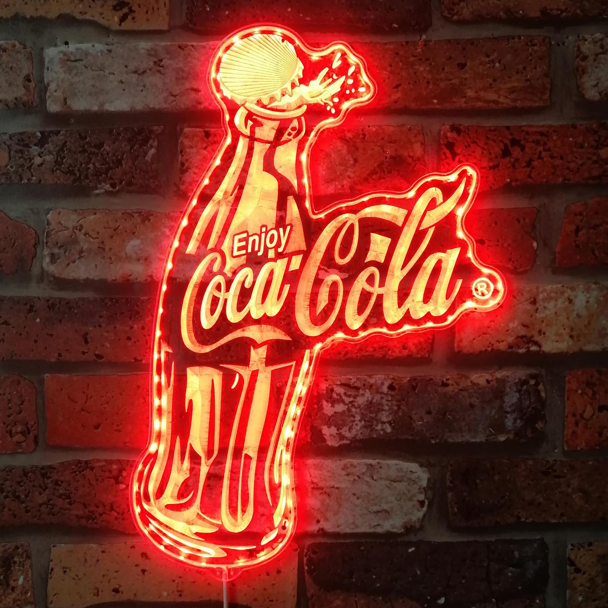 Coca Cola Bottle LED Wall Decor Sign, Game Room Man Cave Decor