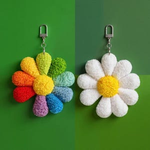 Handmade GD Daisy Keychain, Kpop Bigbang Fan Gift, Colorful Flower Bag Charm, G-Dragon Pendant Accessory, Cute Flower Bag For Fans