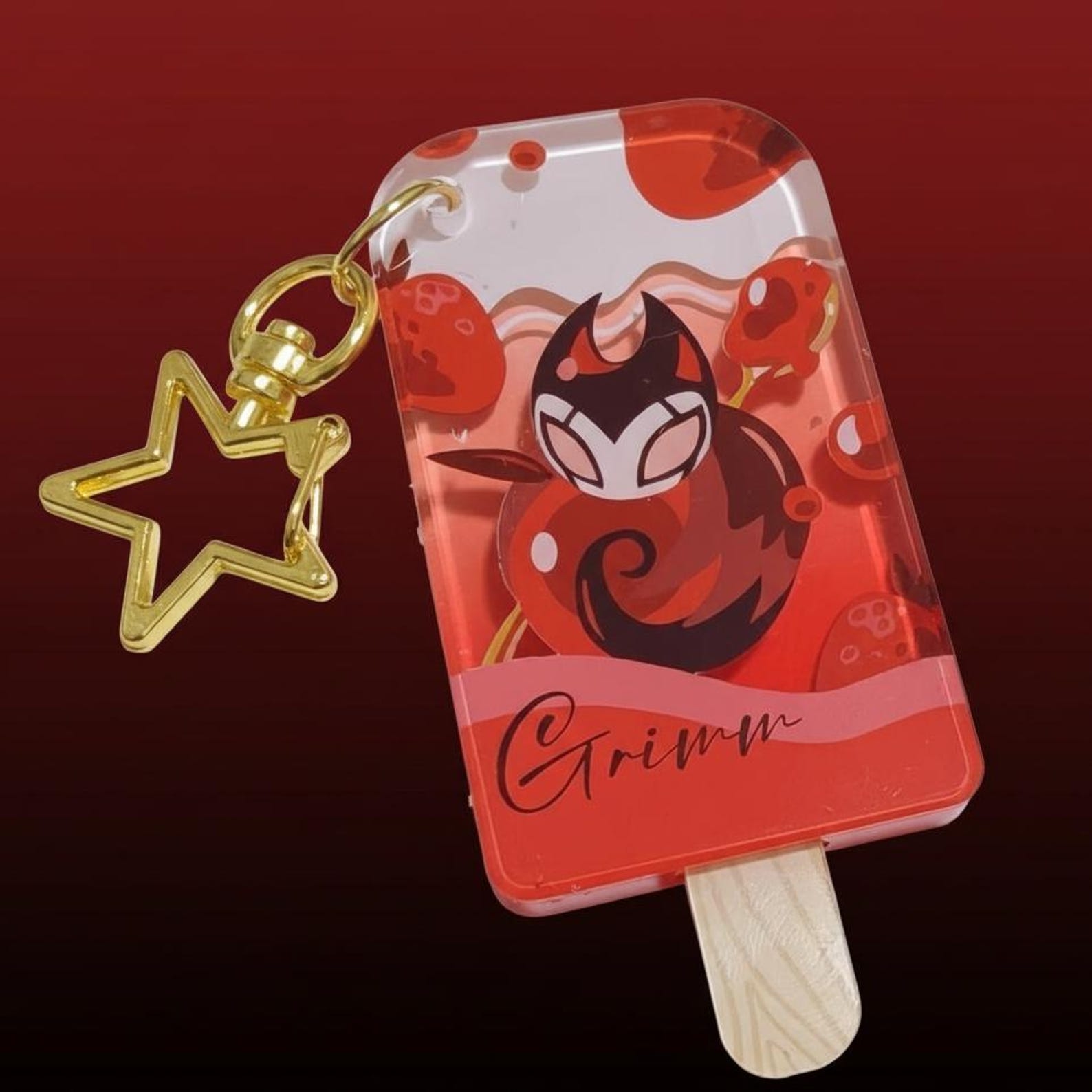 Hollow Knight Keychain, Cute Ice Cream Bar Acrylic Charm, Handmade Gamer Gift, Game Cosplay Accessory