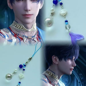 Love and Deepspace Rafayel Phone Charm, Rafayel Blue Mermaid Tail Charm, Love and Deepspace Rafayel Inspired Charm