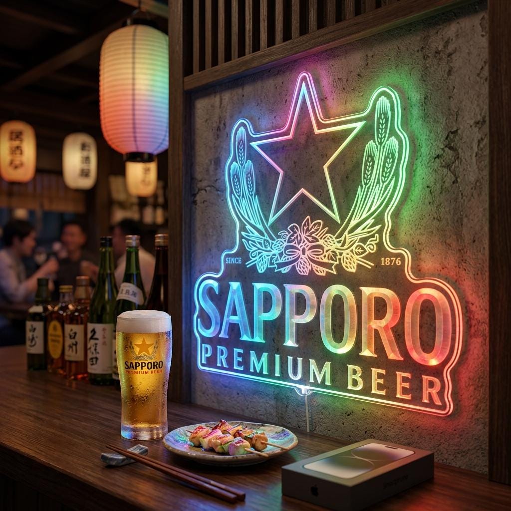 SAPPORO LEDサイン 30cm Sapporo LED Neon Sign SafeSpecial LED Signs