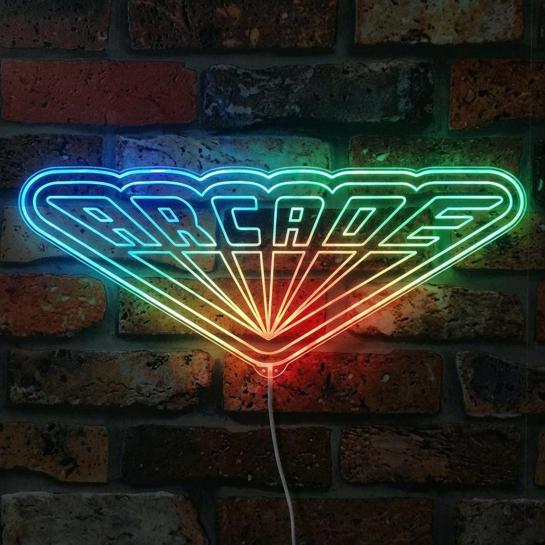 Arcade Game Room Neon LED Wall Decor Sign, RGB Multi Colors Night Light ...