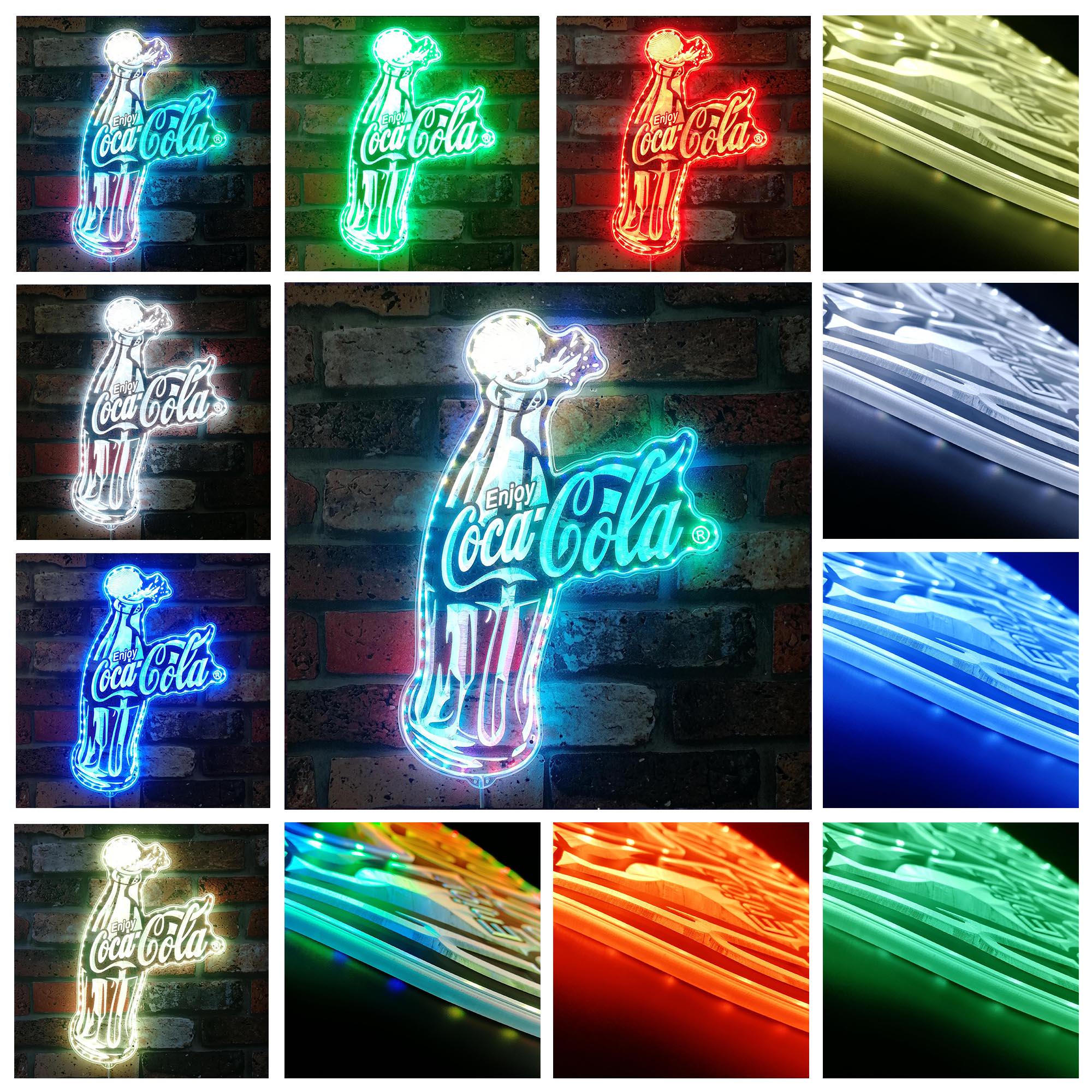 Coca Cola Bottle LED Wall Decor Sign, Game Room Man Cave Decor