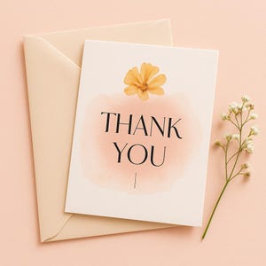 Greeting Card, Card Design, Sent with Love, Note Card, Thank You, Grateful, Many Thanks, Make a Wish, Congratulations