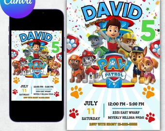 Editable Birthday Invitation Template, Printable Birthday Party Invitation, Digital Kids Party Invite Template Evite Bday Card