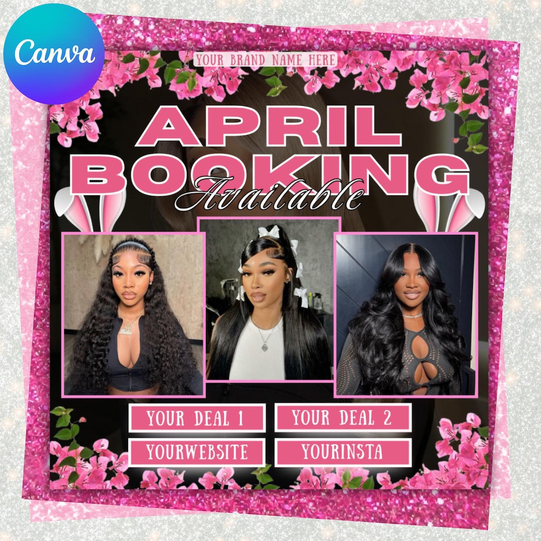 April Booking Flyer DIY Template, Customizable April Flyer, DIY Canva ...