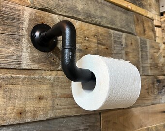 Wall Mounted Industrial Toilet Roll Holder - Galvanised Conduit | Handmade Bathroom Accessory