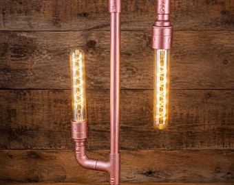 Industrial Pipe Table Lamp | Conduit Light | Dimmable Switch | Handmade Industrial Lighting