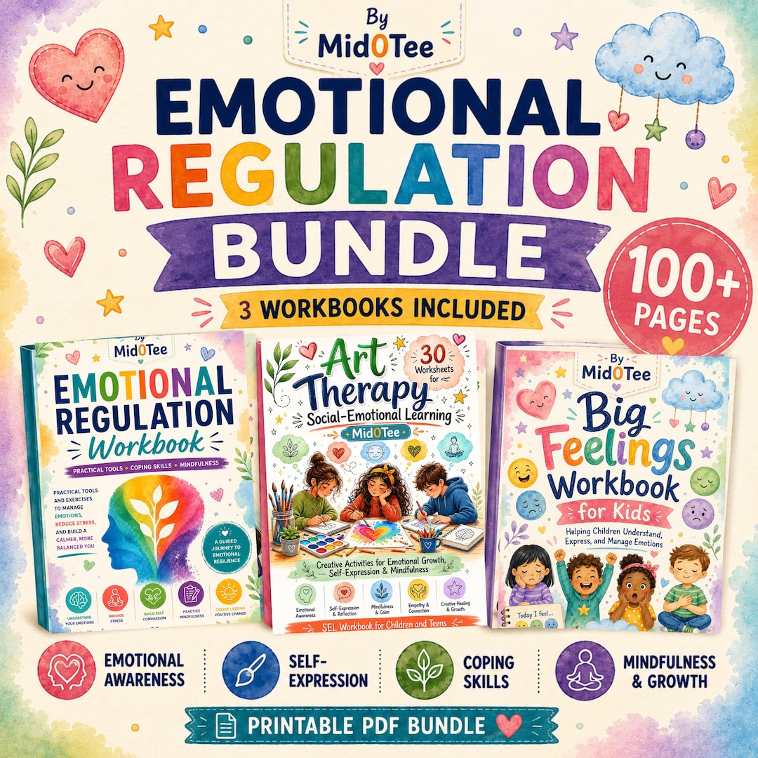 Emotional Regulation Workbook Bundle | 100+ Pages | SEL Activities ...