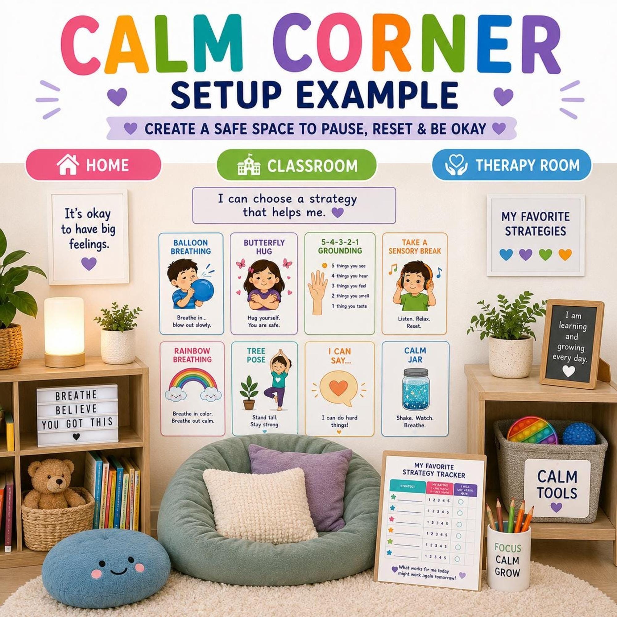 165+ Calming Strategy Cards for Kids | Emotional Regulation Toolkit ...