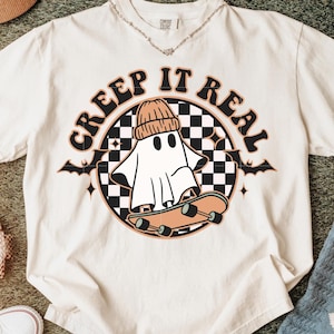 Retro Halloween Shirt Comfort Colors Shirt, Creep It Real, retro Ghost Shirt Witch Shirt Fall Shirt Crewneck Spooky Creep Shirt Holloween