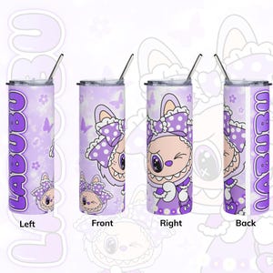 Trendy Pink Cartoon 20oz Skinny Tumbler Wrap PNG, Straight & Tapered Tumbler Digital Design, Sublimation Ready, Instant Download, 20oz Wrap