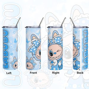 Trendy Pink Cartoon 20oz Skinny Tumbler Wrap PNG, Straight & Tapered Tumbler Digital Design, Sublimation Ready, Instant Download, 20oz Wrap