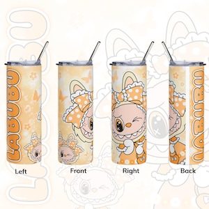 Trendy Pink Cartoon 20oz Skinny Tumbler Wrap PNG, Straight & Tapered Tumbler Digital Design, Sublimation Ready, Instant Download, 20oz Wrap