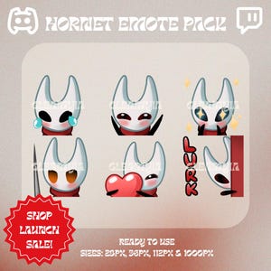Paquete de gestos Hornet: gestos de Twitch y Discord inspirados en Hollow Knight