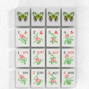 a collection of tiles arranged in a grid, each tile featuring a different floral design and a number. The tiles are labeled with the numbers 1 through 4, and the text "FLOWER TILES" is displayed above the tiles.