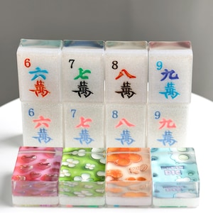 Sparkly Mahjong Set, Custom Resin Mahjong From Photo, Personalized Mahjong Tiles, Custom Your Fun Mahjong,  Board game gifts for Friend
