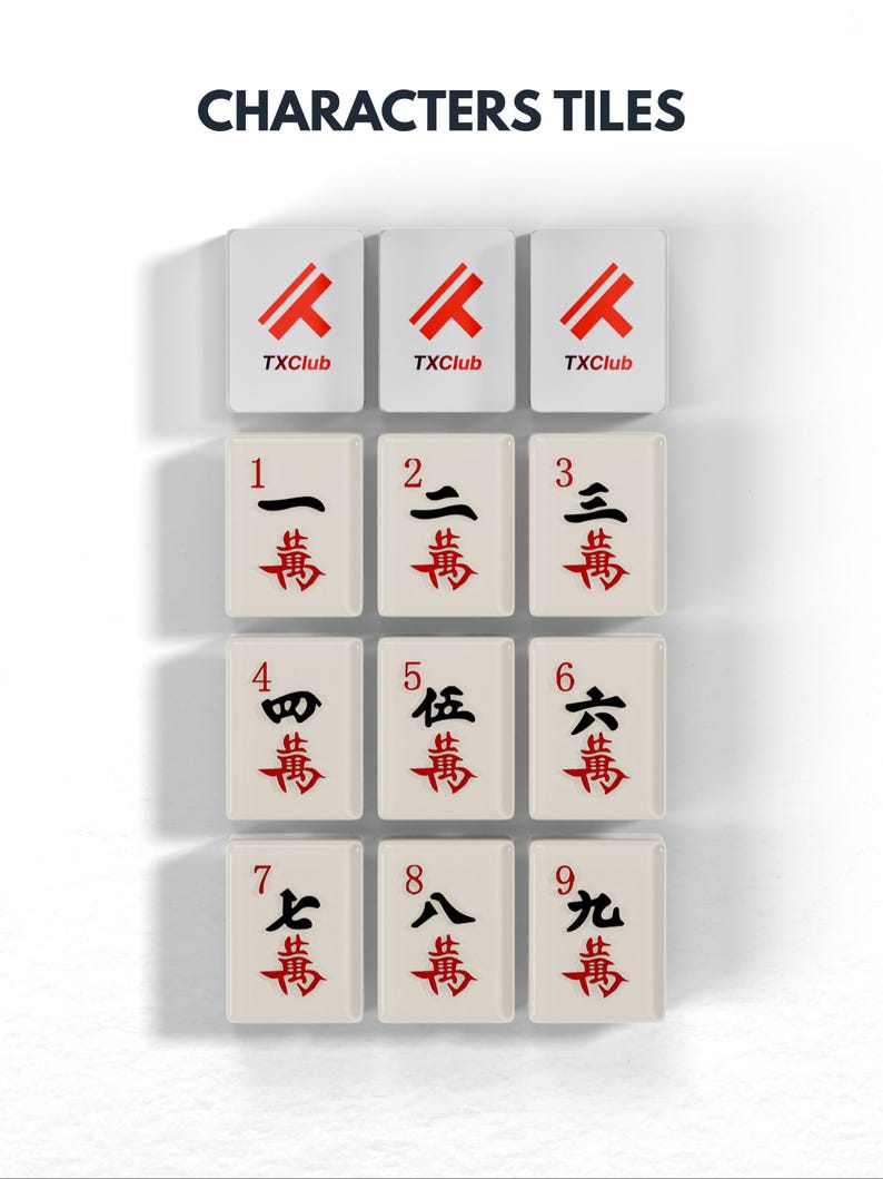 a collection of tiles with characters on them, arranged in a grid pattern.