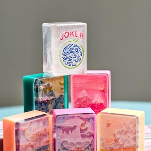 American Mahjong Tiles, Custom Resin Mahjong Tiles, Mah jong Tiles Set, Vintage Mahjong Set, Mahjongg Player Gifts, Custom Mahjongg Gifts