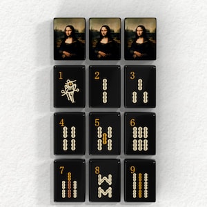 The image is a collage of nine black tiles, each featuring a different image of a woman. The tiles are arranged in a 3x3 grid, with each tile displaying a different image of the woman. The tiles are labeled with numbers from 1 to 9, indicating the row or column they belong to. The image does not contain any text, and the arrangement of the tiles does not create redundancy or vague descriptions.