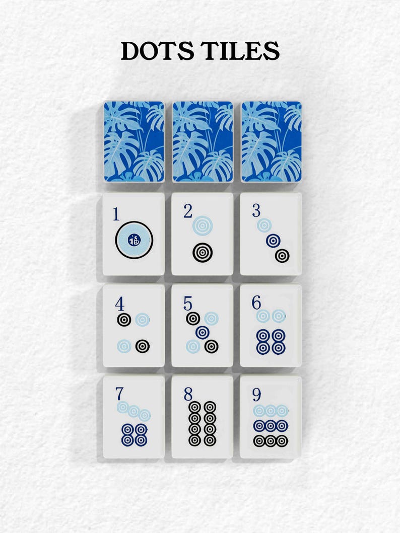 The image is a collage of nine tiles, each with a unique design and number. The tiles are arranged in a grid pattern, with each tile displaying a different design and number. The tiles are arranged in a vertical orientation, with the numbers 1 through 9 visible on each tile. The image does not contain any text, and the tiles are not described in detail.