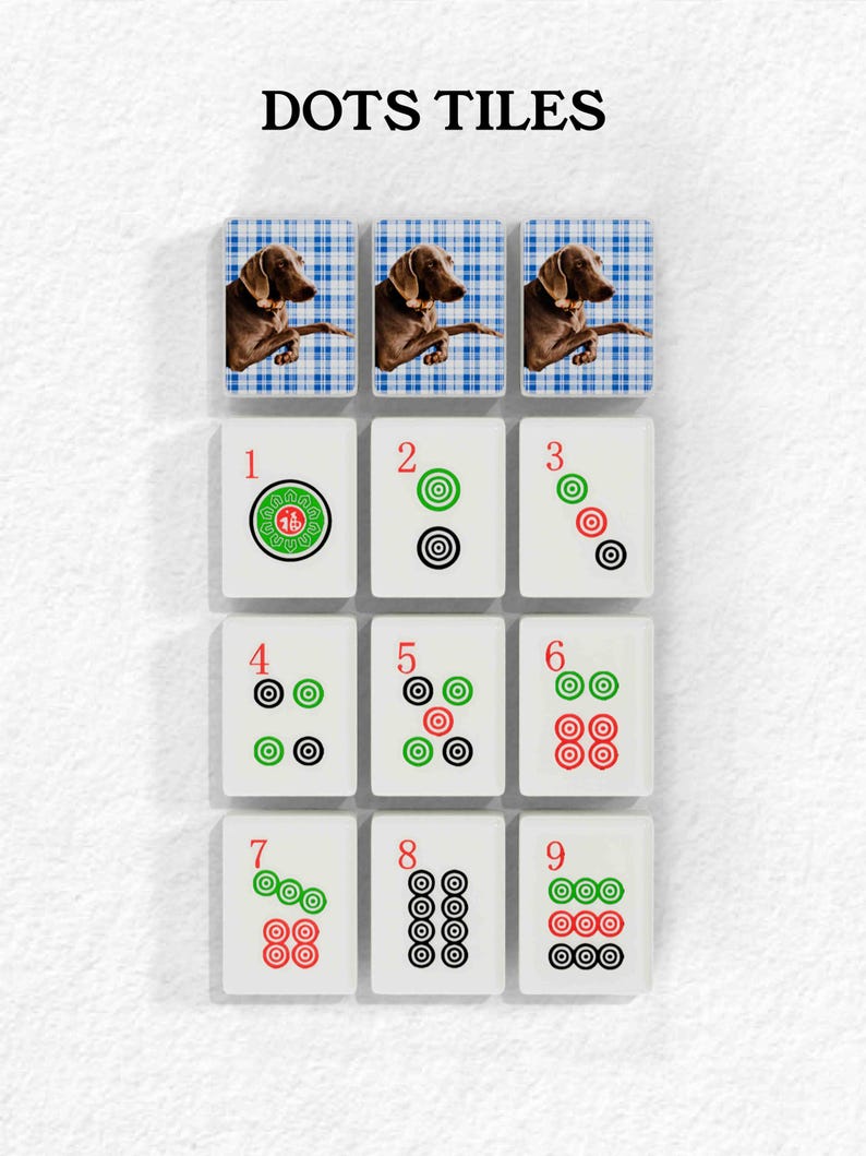 The image is a collage of nine tiles, each depicting a different number and a dog. The tiles are arranged in a grid format, with three tiles in each row and three tiles in each column. The numbers on the tiles range from 1 to 9, and the dogs are of various breeds and sizes. The image does not contain any text, and the arrangement of the tiles and the presence of dogs create a visually appealing and engaging collage.