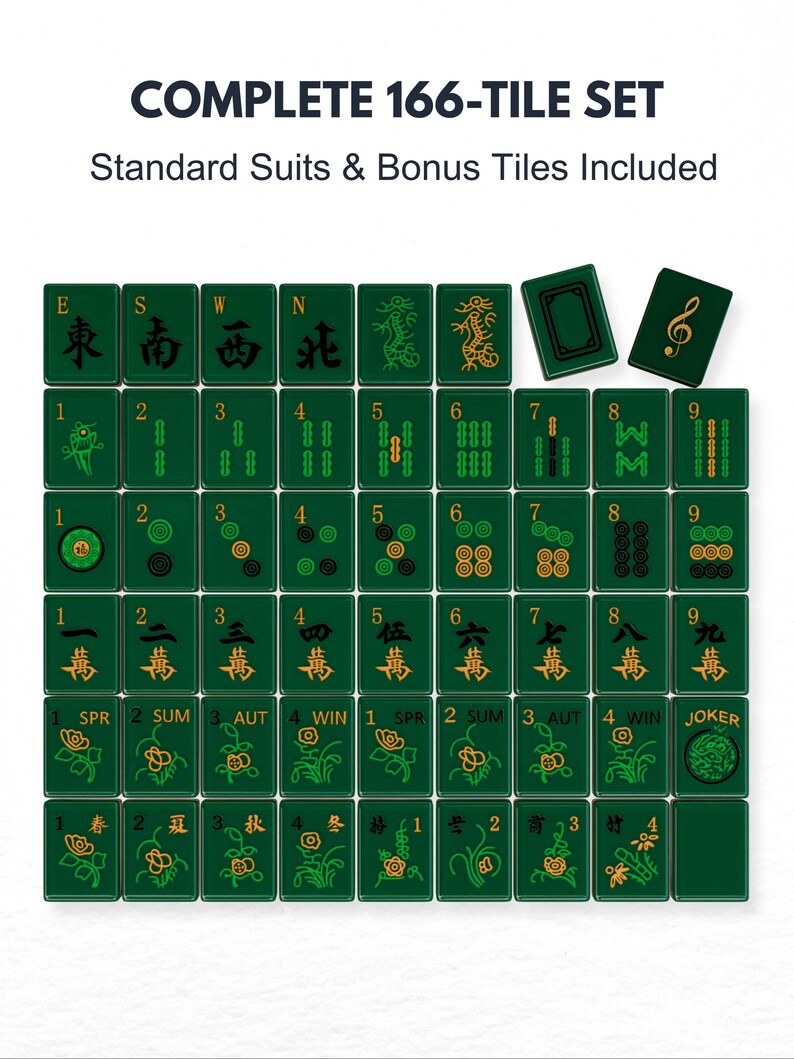 The image is a collection of green and gold tiles arranged in a grid, likely representing a game board or tiles for a game.