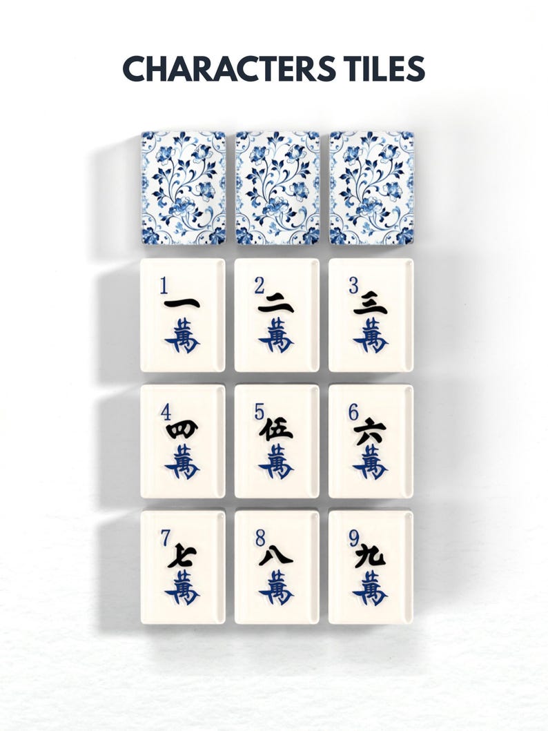 a collection of tiles with various patterns and numbers, likely representing a game board or tiles for a game.