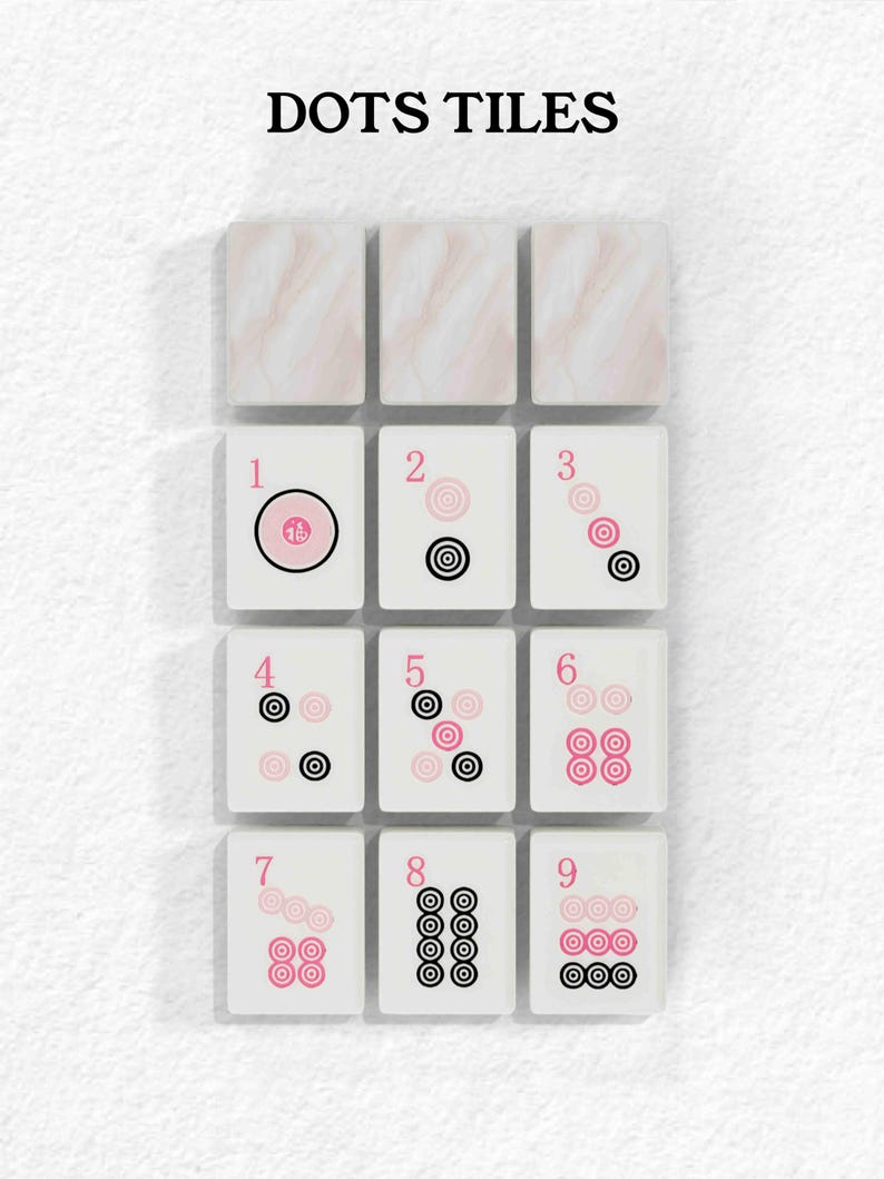 A grid of nine tiles, each with a unique design, arranged in a 3x3 grid against a white background.
