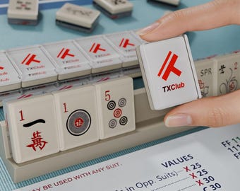 Custom logo Mahjong Set 166 Pc Tiles, Personalized American Mahjong Tiles with Corporate Logo, Washable Resin Game