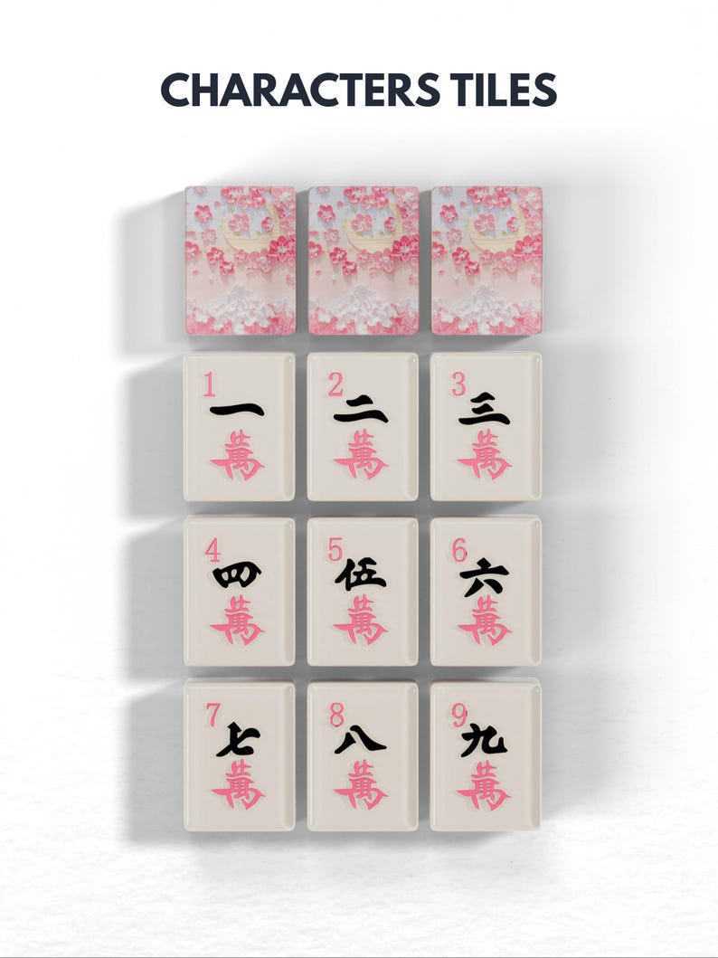 a collection of tiles with characters on them, arranged in a grid pattern.