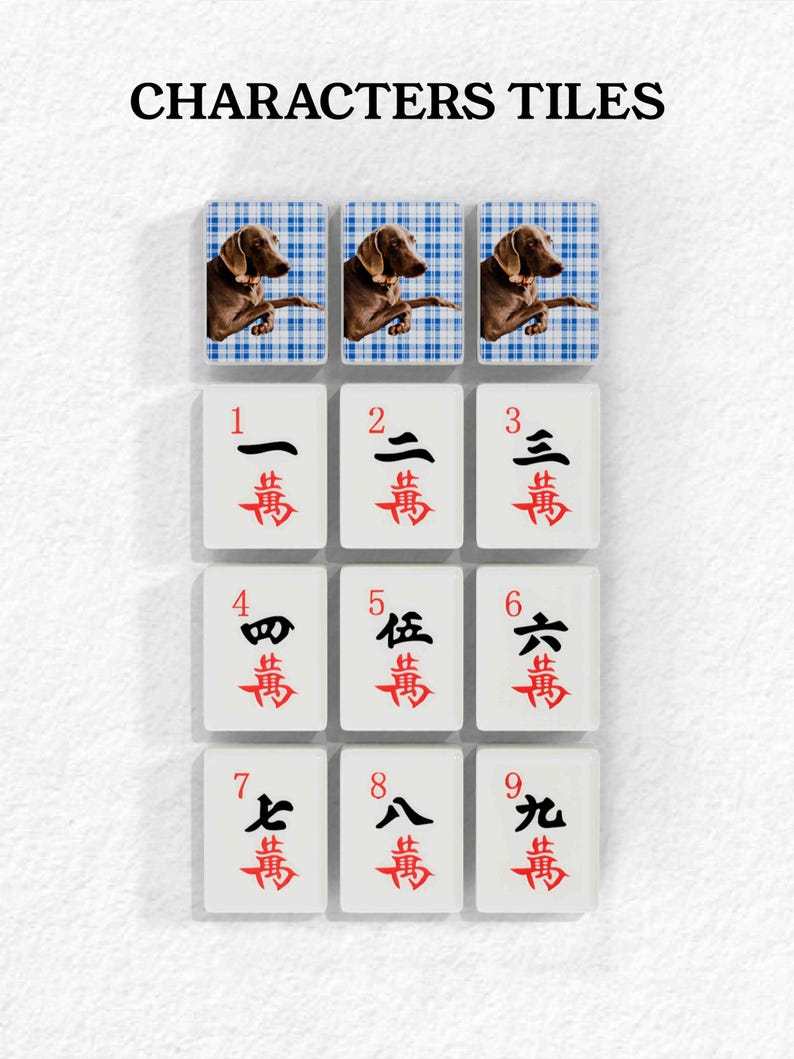 The image is a collage of nine tiles, each containing a different character from Chinese or Japanese writing. The tiles are arranged in a 3x3 grid, with each tile displaying a unique character.