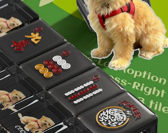 Custom Maltipoo Dog American Mahjong Set 166-Pc | Personalized Pet Mahjongg Tiles in Clear Resin | Puppy Lover Gift