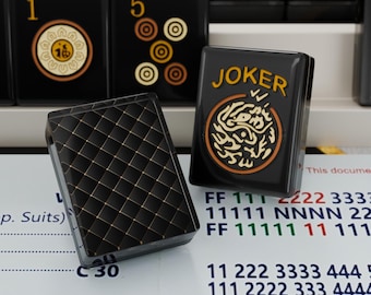 Black Gold Diamond Grid American Mahjong Set 166 Tiles, Geometric NMJL Game Gift