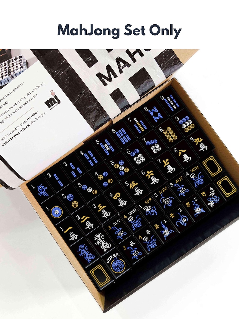 a box containing a set of mahjong tiles, with the text "Mahjong Set Only" visible.